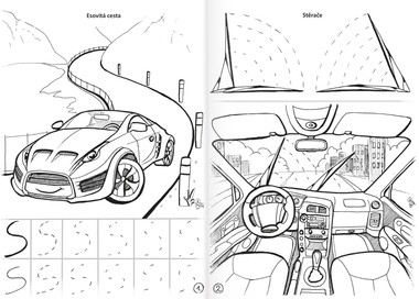 Omalovánky A4 - Grafomotorická - Auta