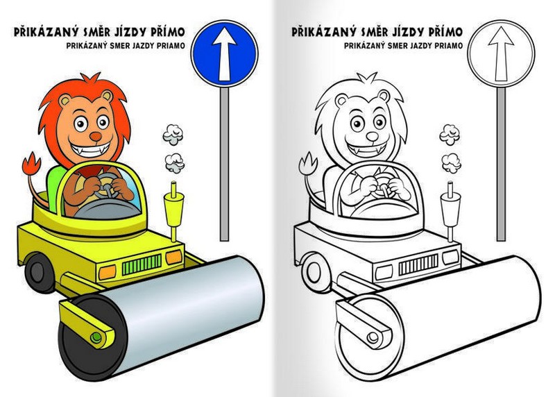 Omalovánky A5 - Zvířátka v akci - dopravní značky