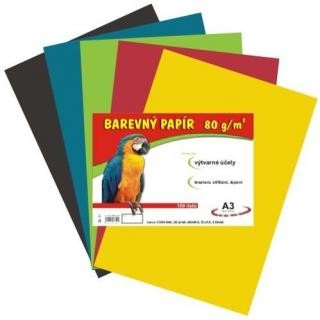Papír barevný A3 80g / 60l  mix 12 barev