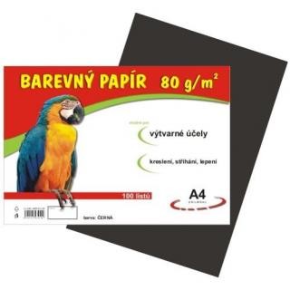 Papír barevný A4 80g / 100l  černý