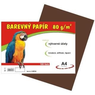Papír barevný A4 80g / 100l  hnědý