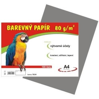 Papír barevný A4 80g / 100l  šedý