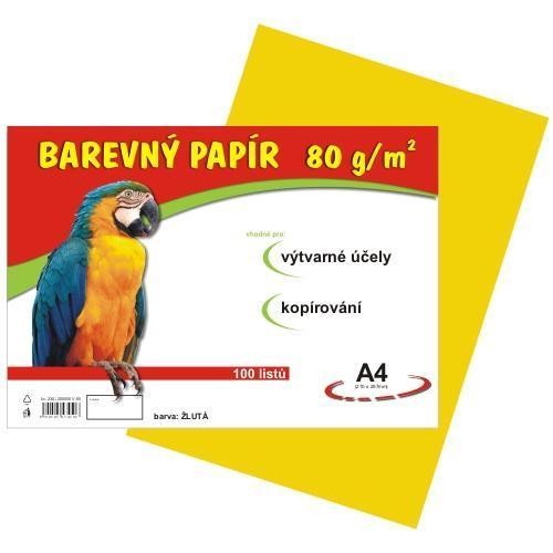 Papír barevný A4 80g / 100l  žlutý