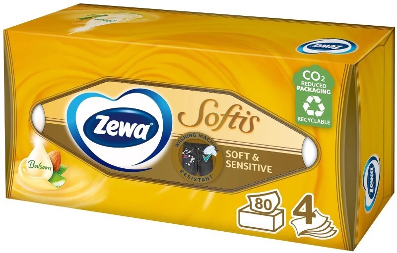 Papírové kapesníčky ZEWA vytahovací 4vr., 80ks. Papírové kapesníčky ZEWA vytahovací 4vr., 80ks.