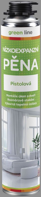 Pěna pistolová GREEN LINE nízkoexpanzní 750 ml.