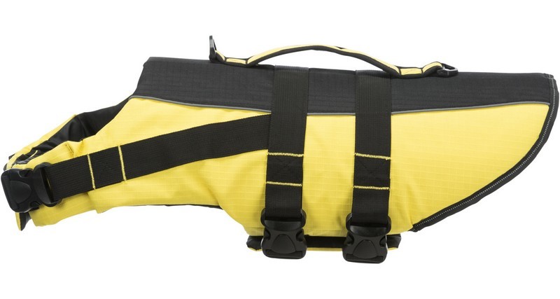 Plavací vesta pro psa L 55 cm: 50-80 cm, do 36kg žluto/černá