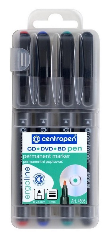 Popisovač CENTROPEN 4606 CD/DVD/BD 1mm SADA 4 barev