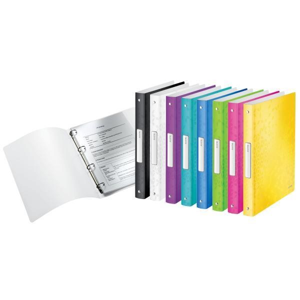 Pořadač 4-kroužkový Leitz WOW A4 MAXI 4cm. ledové modrý