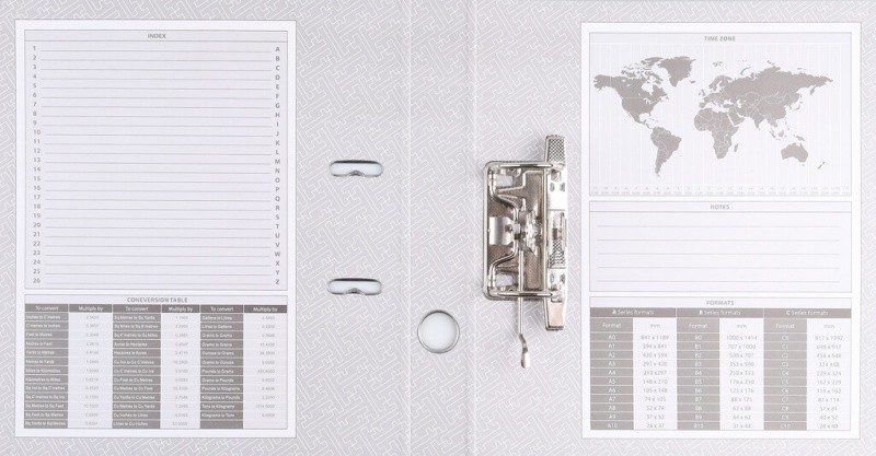 Pořadač BASIC-S s kolejnicí, PP, A4/50mm, šedý