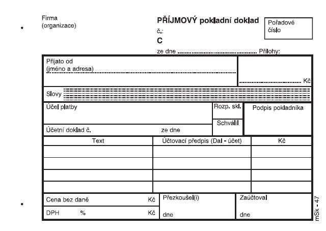 PŘÍJMOVÝ POKLADNÍ DOKLAD A6 - NCR