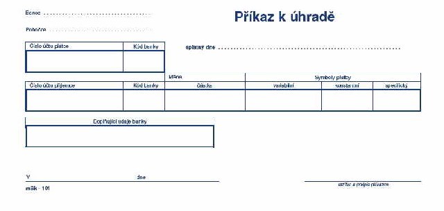 PŘÍKAZ K ÚHRADĚ 1/3 A4 - NCR