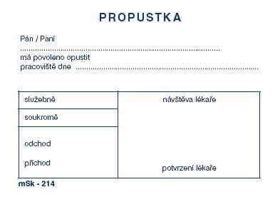 PROPUSTKA A7