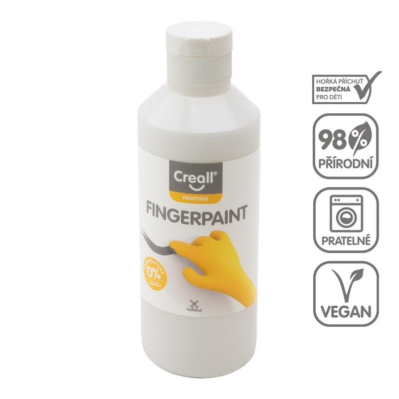 Prstová barva CREALL fingertpaint 250 ml. bílá