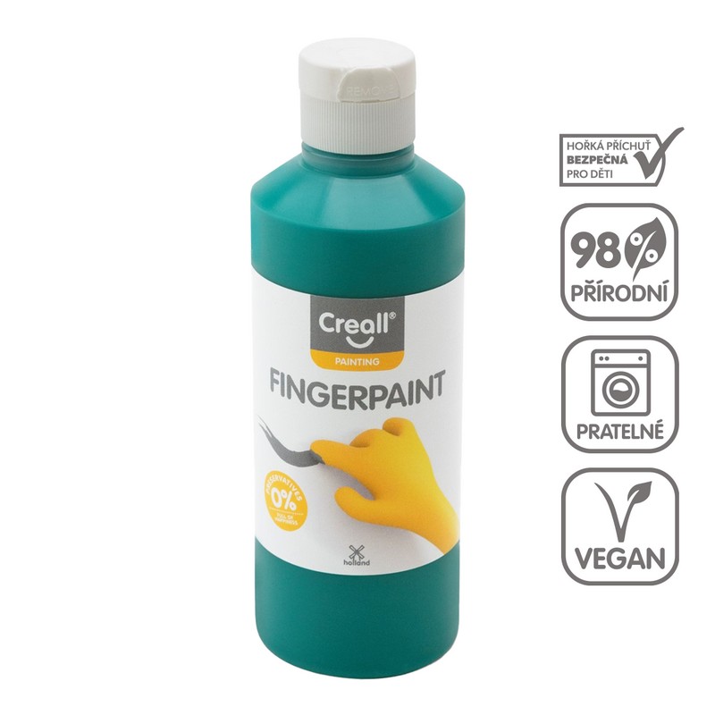 Prstová barva CREALL fingertpaint 250 ml. zelená