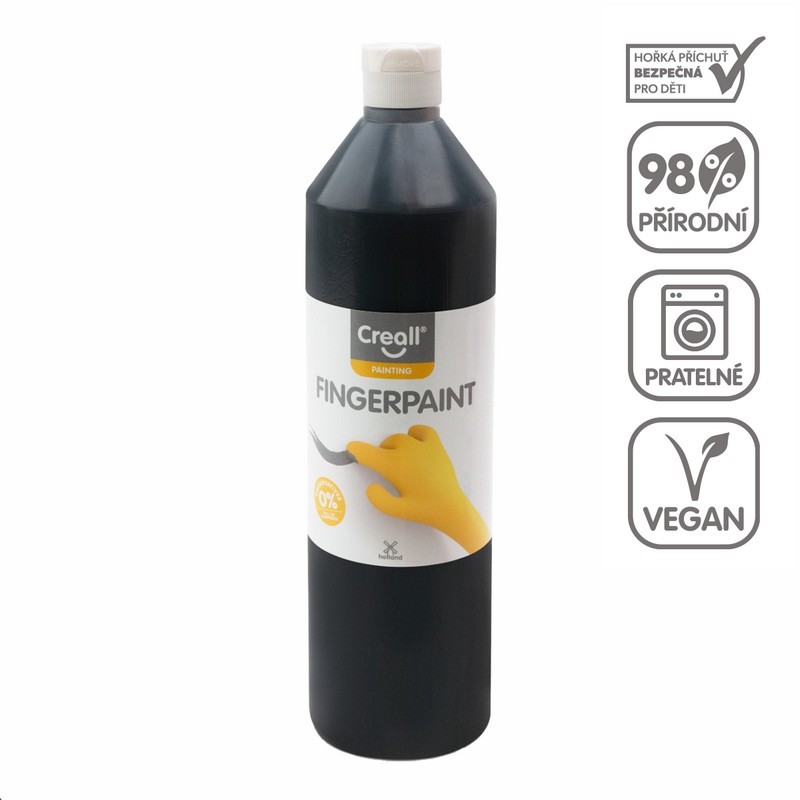 Prstová barva CREALL fingertpaint 750 ml. černá