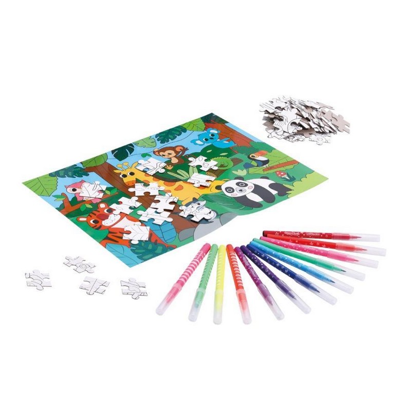 Puzzle keyroad omalovánky 2v1 Džungle