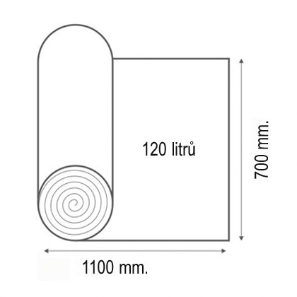 pytle na odpad 120l. 5ks. EXTRA SILNÉ LDPE: 140µ.