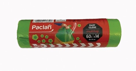 Pytle na odpad HDPE 11µ., 60l. 14 ks. MULTITOP zelený Pytle na odpad HDPE 11µ., 60l. 14 ks. MULTITOP zelený