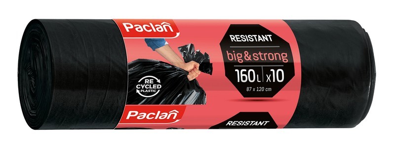 Pytle na odpad LDPE 30µ., 160l. 10 ks.  PACLAN Big Strong XXXL