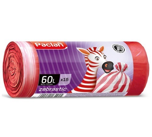Pytlel na odpad HDPE 15µ., 60l. 15ks. Zebra Stick