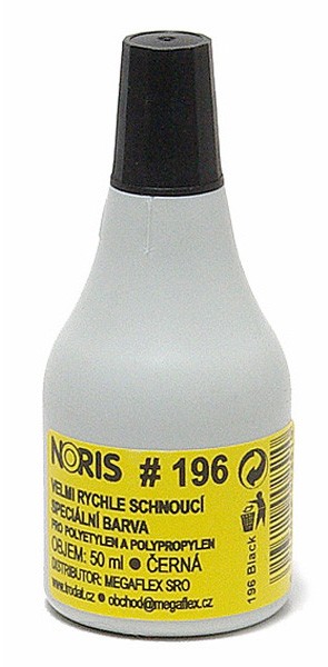 Razítková barva NORIS 196 polyetylen 50 ml. ČERNÁ