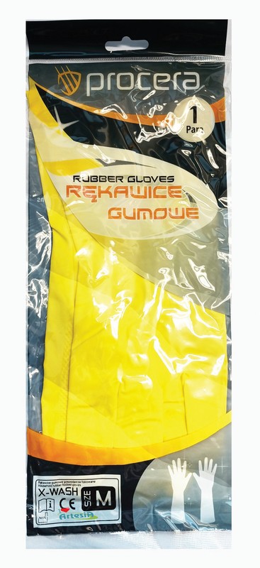 Rukavice GUMOVÉ X-WASH velikost  M/8, 1 pár žlu