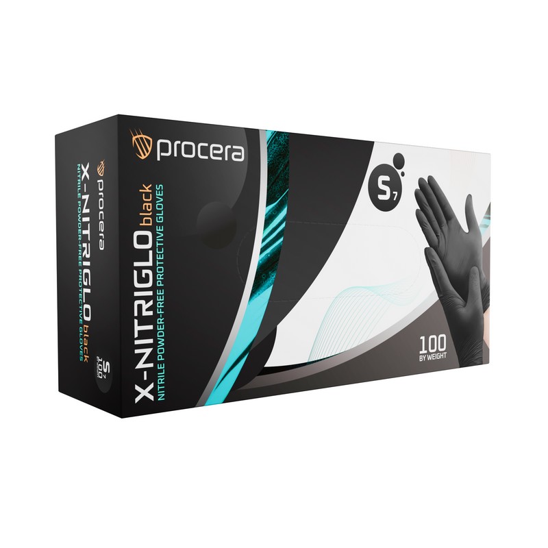 Rukavice NITRILOVÉ nepudrované. velikost L ČERNÉ 100ks.