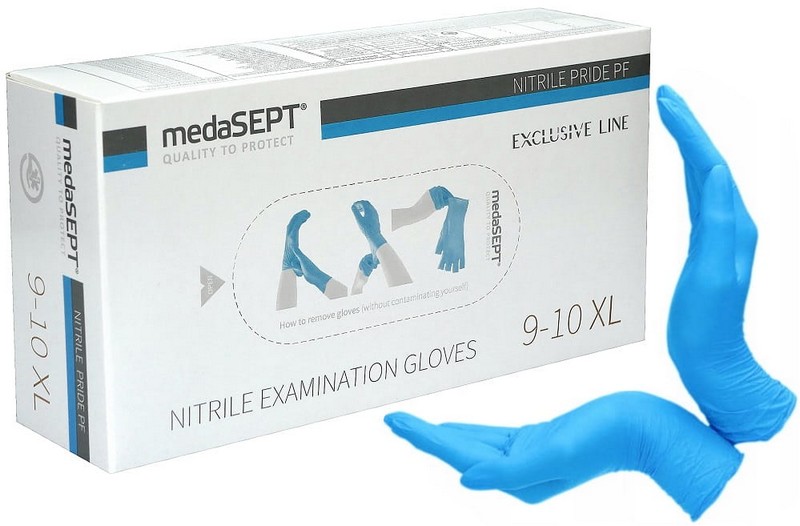 Rukavice NITRILOVÉ nepudrované. velikost XL MODR