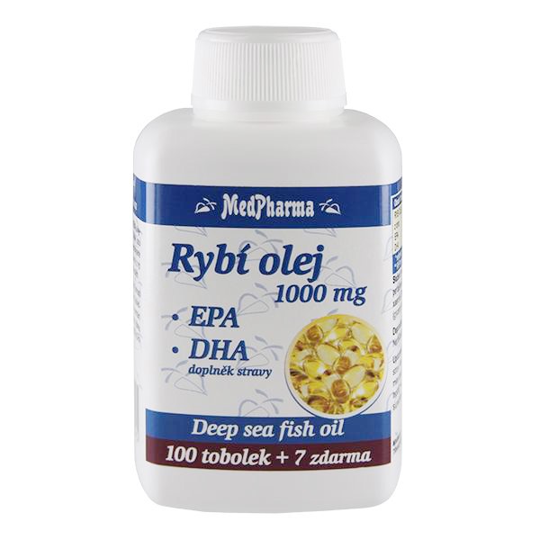 Rybí olej 1000mg +EPA+DHA mg, 100+7 tobolek ZDARM