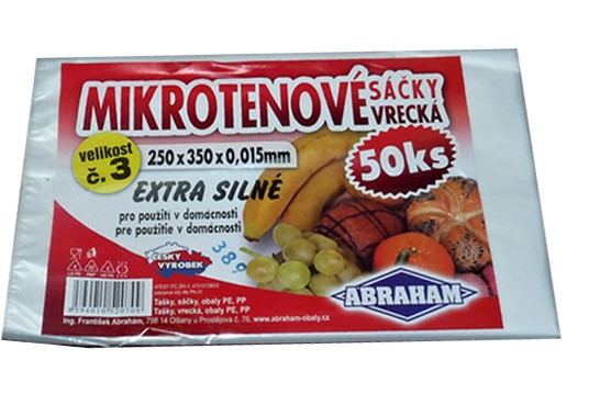 Sáček mikrotenové svačinové, 250 x 350mm., 50