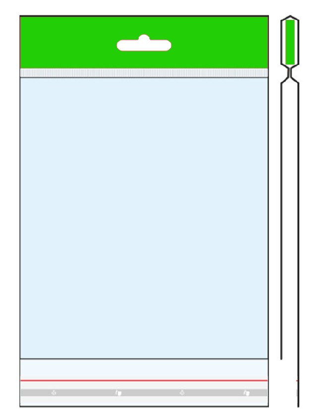 Sáček PP s lepící páskou 320x440+35mm. s EURO závěsem 1000ks