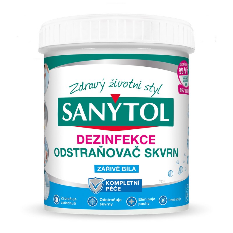 SANYTOL odstraňovač skvrn -- zářivě bílá 450 g.