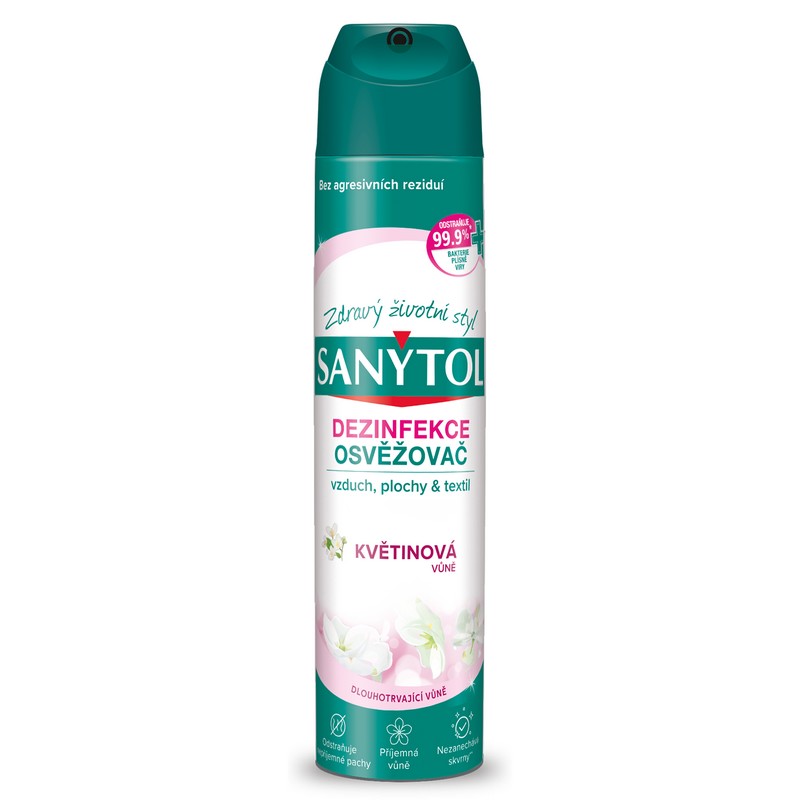 SANYTOL osvěžovač vzduchu, ploch a textilií KVĚTINOVÁ ZAHRADA 300ml.