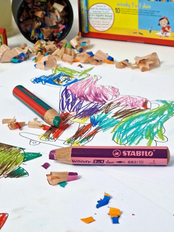 STABILO woody 3 in 1 6 ks Sada s ořezávátkem