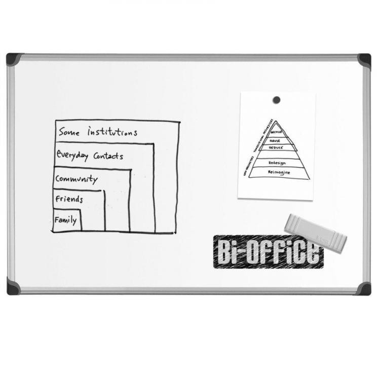 Tabule magnetická bílá s hliníkovým rámem 120 x 90cm.