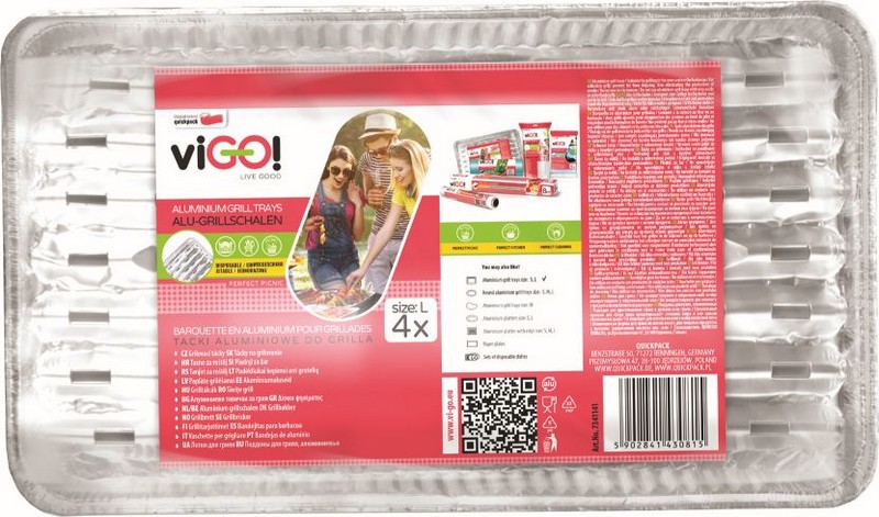 Tácek grilovací BARBECUE Alu, 280x220x15 mm. 3 k