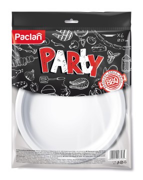 Talíř mělký plastový průměr 23 cm 6 ks. PACLAN PARTY