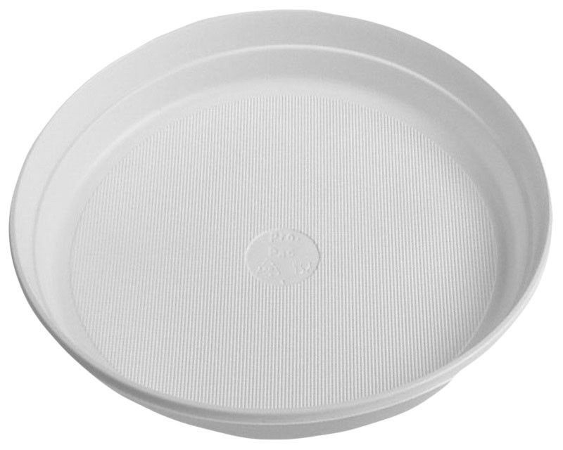 Talíř plastový mělký PS bílý průměr 22cm.