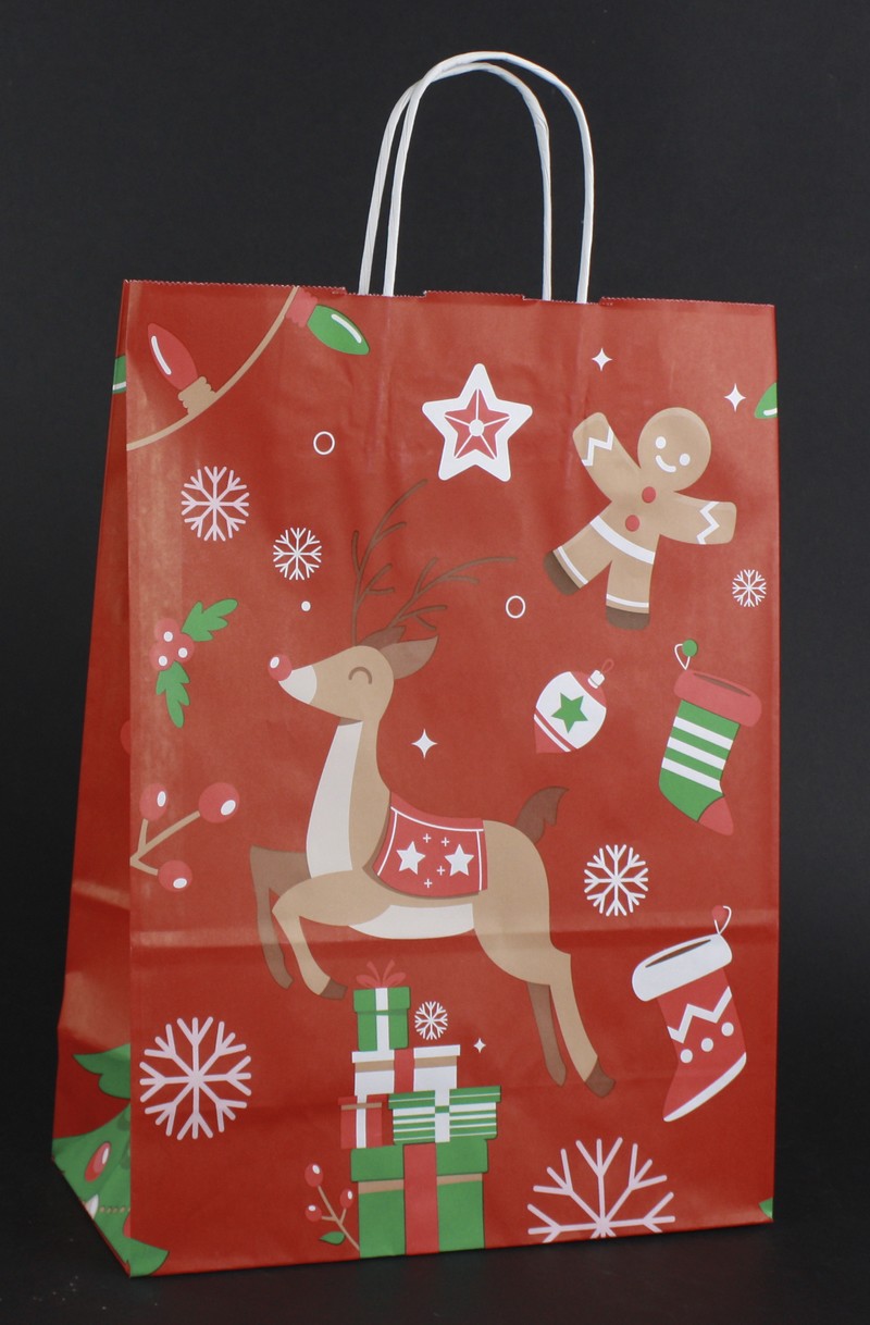 Taška na lahev 22 x 10 x 31cm. VÁNOCE perník