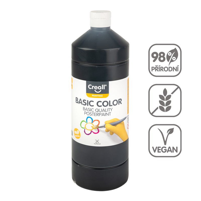 Temperová barva CREALL basic 500ml. ČERNÁ