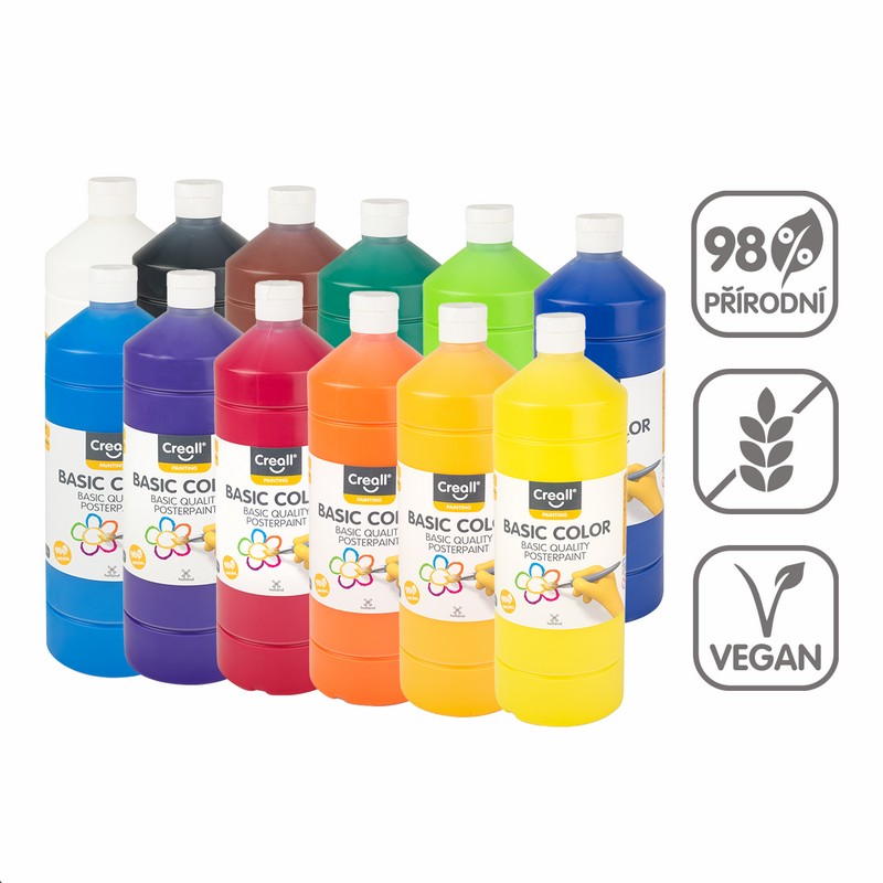 Temperová barva SADA 12 x 500ml. základní barevy Temperová barva SADA 12 x 500ml. základní barevy