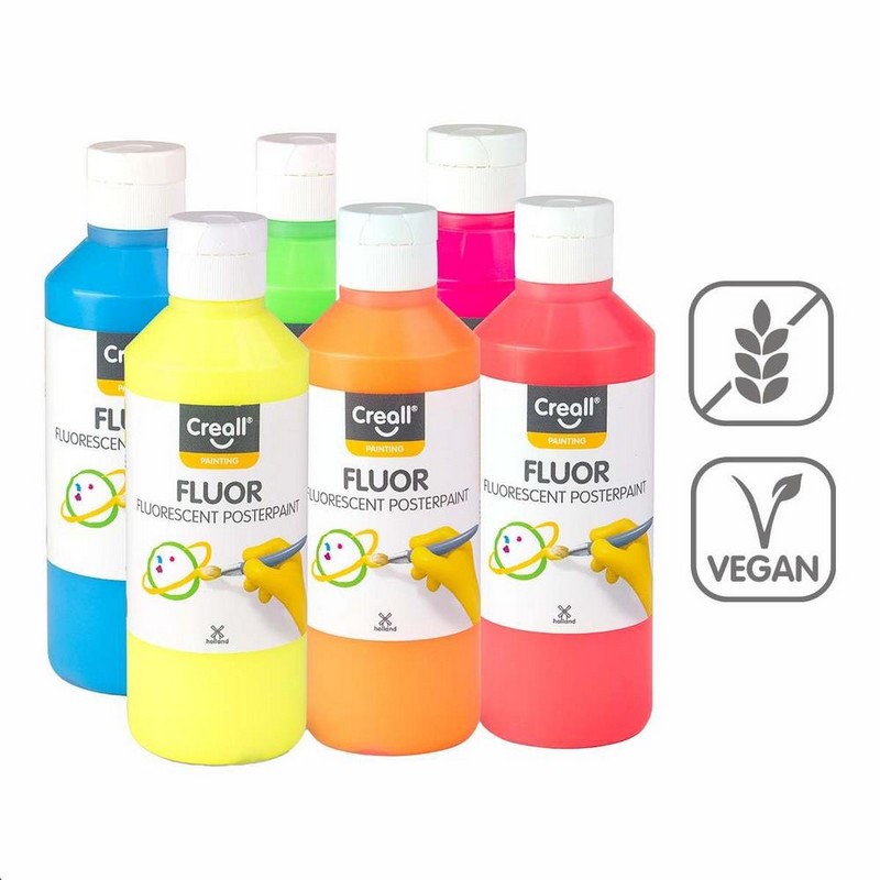 Temperová barva SADA 6 x 500ml. FLUOR barev