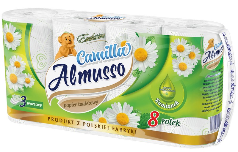 Toaletní papír ALMUSSO s balzámem HEŘMÁNEK 3v