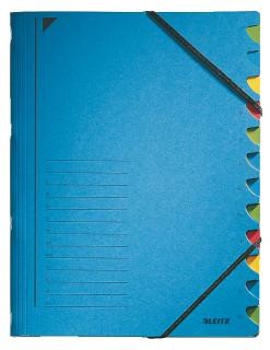 Třídící desky s gumičkou Leitz A4, 12 listů, 5ks. modré