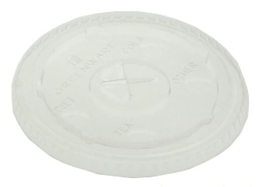 Víčko PLA ploché s otvorem - 100% compostable GREENWARE