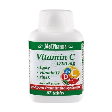 Vitamin C 1200 mg – šípky, vitamin D, zinek, 6