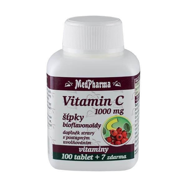 Vitamin C s šípky 1000mg 100+7 tobolek ZDARMA