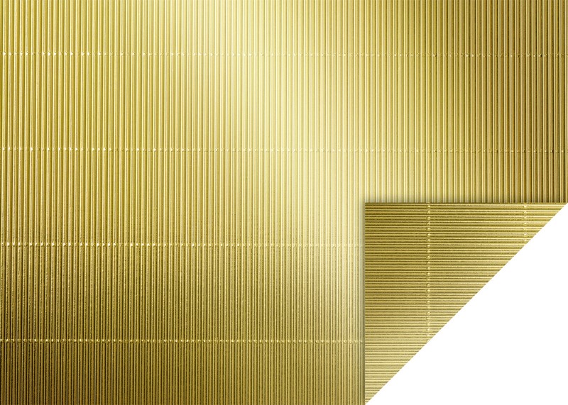 Vlnitý karton 300g. 50 x 70 cm zlatý 10 ks