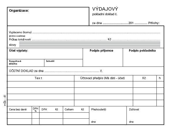 VÝDAJOVÝ POKLADNÍ DOKLAD A6 - NCR