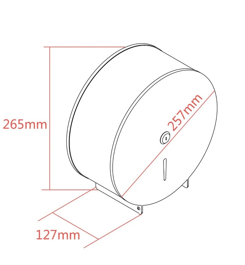 Zásobník na toaletní papír JUMBO, do 250mm. kartáčovaná nerez